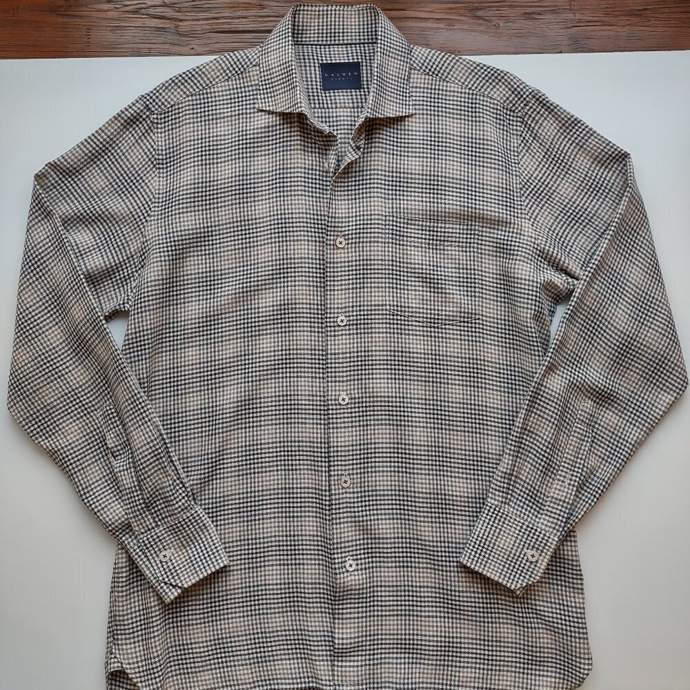 Calder Carmel Limited Edition Mens Button Up Plaid Shirt Business Casual Medium